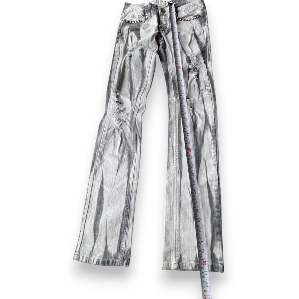 MACHINE gray tie-dye studded jeans size 0 - Picture 11 of 15